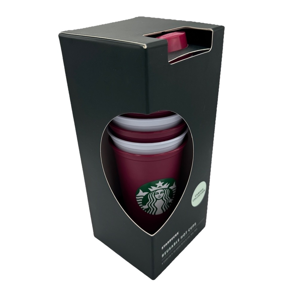 Starbucks ASU Reusable Hot Cups 6-Pack 16oz Maroon White Campus Collection NEW